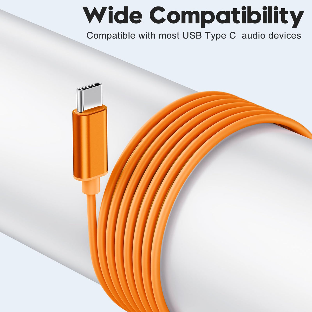 BENEWY USB-C headphones magnetic back to keep cords tidy.