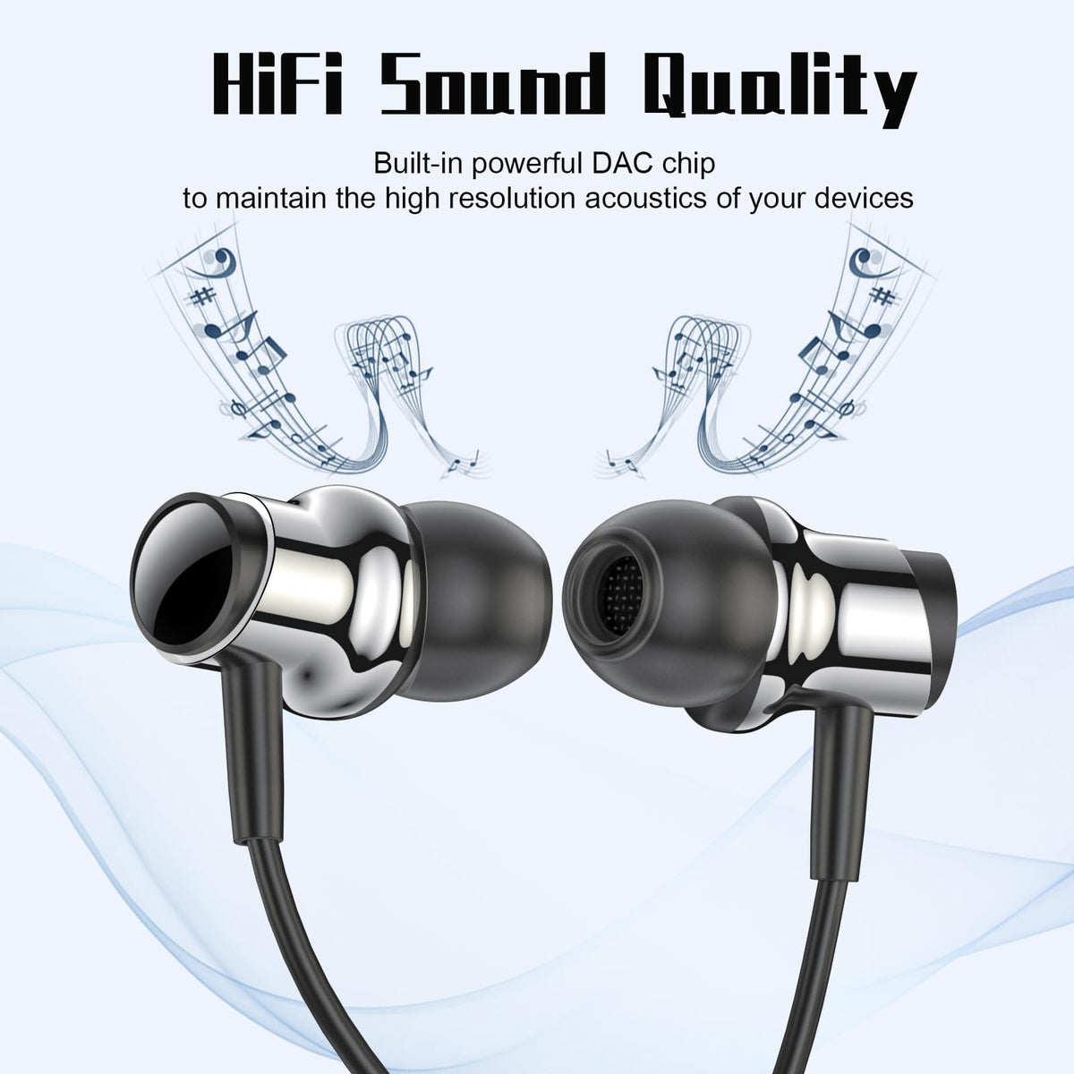 BENEWY USB‑C headphones magnetic neck wear for hands‑free portability