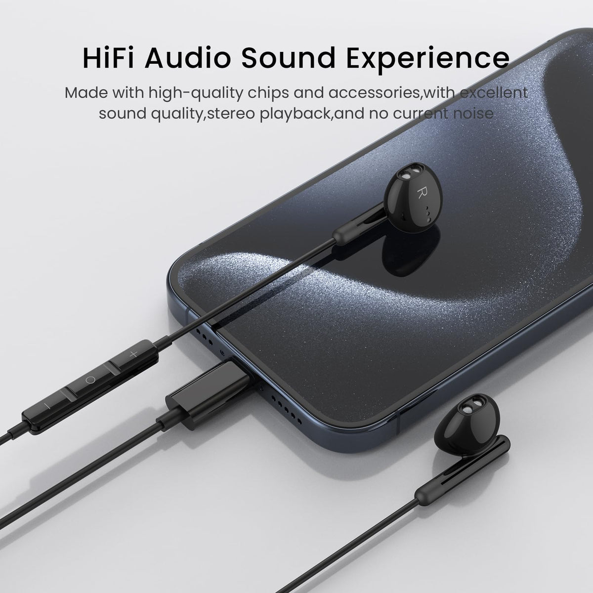 BENEWY USB C headphones 1.2 meter cable for flexible movement.