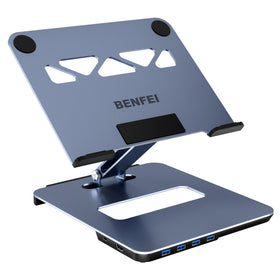BENFEI front view of stand showing stable dock and tidy cable management benefit