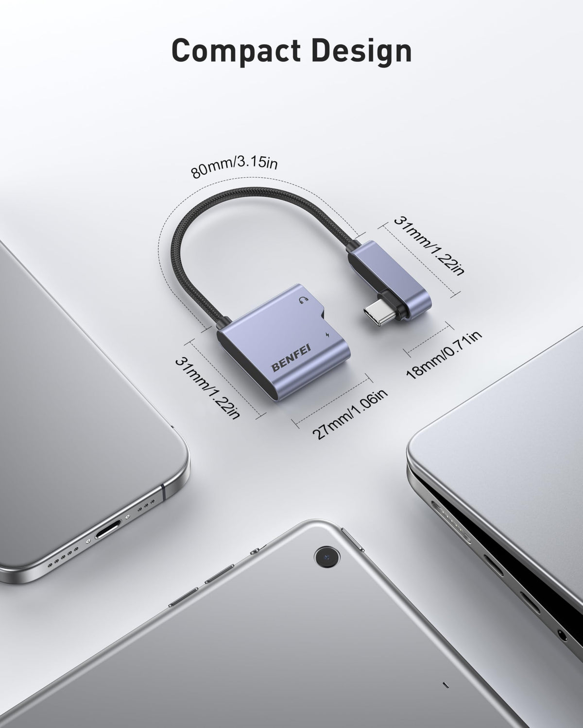BENFEI USB-C Splitter covered by an 18-month warranty for peace of mind.