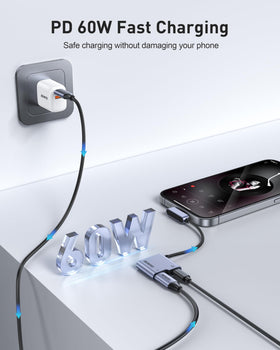 BENFEI USB-C Splitter features metal-coated connectors for stable signals.