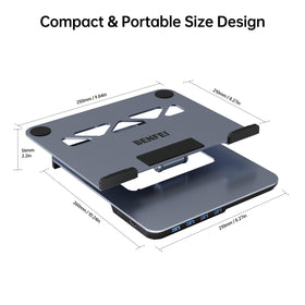 BENFEI hosting external drives and keyboard showing fast USB3 transfers for productivity