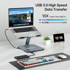 BENFEI paired with MacBook Pro in use to create ergonomic workstation benefit