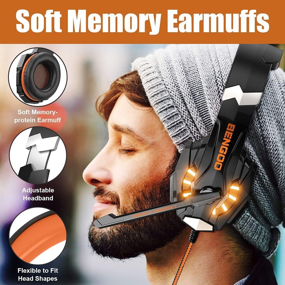 BENGOO G9000 memory earpad texture offering cushioned comfort for long sessions