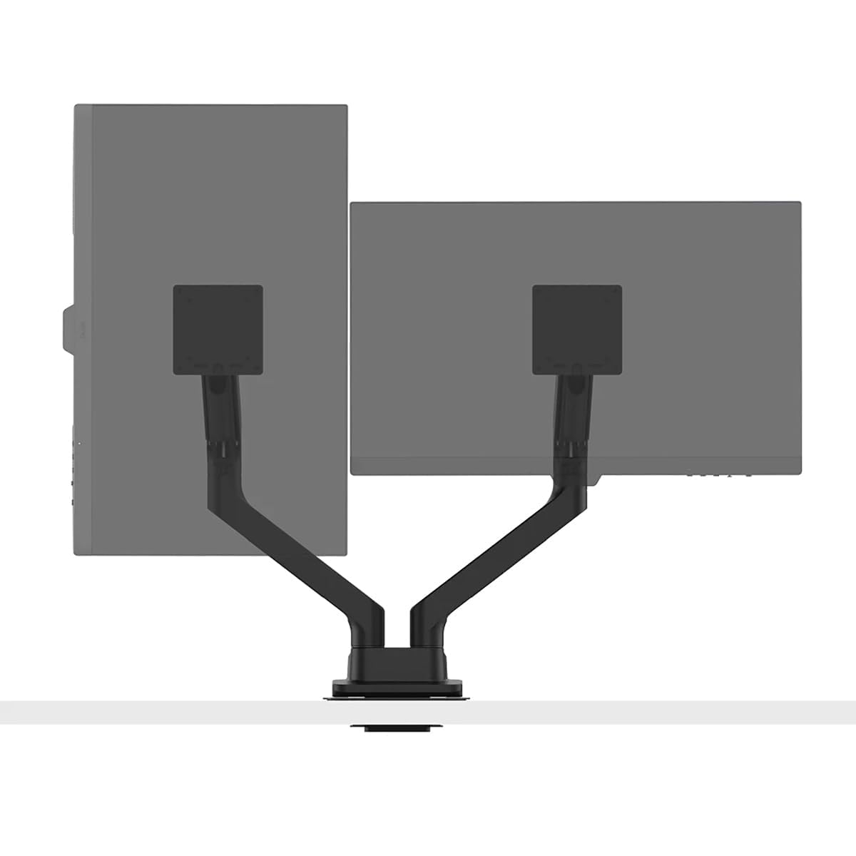 BenQ BDH01 dual monitor arm front view shows sturdy dual-screen setup for productivity.