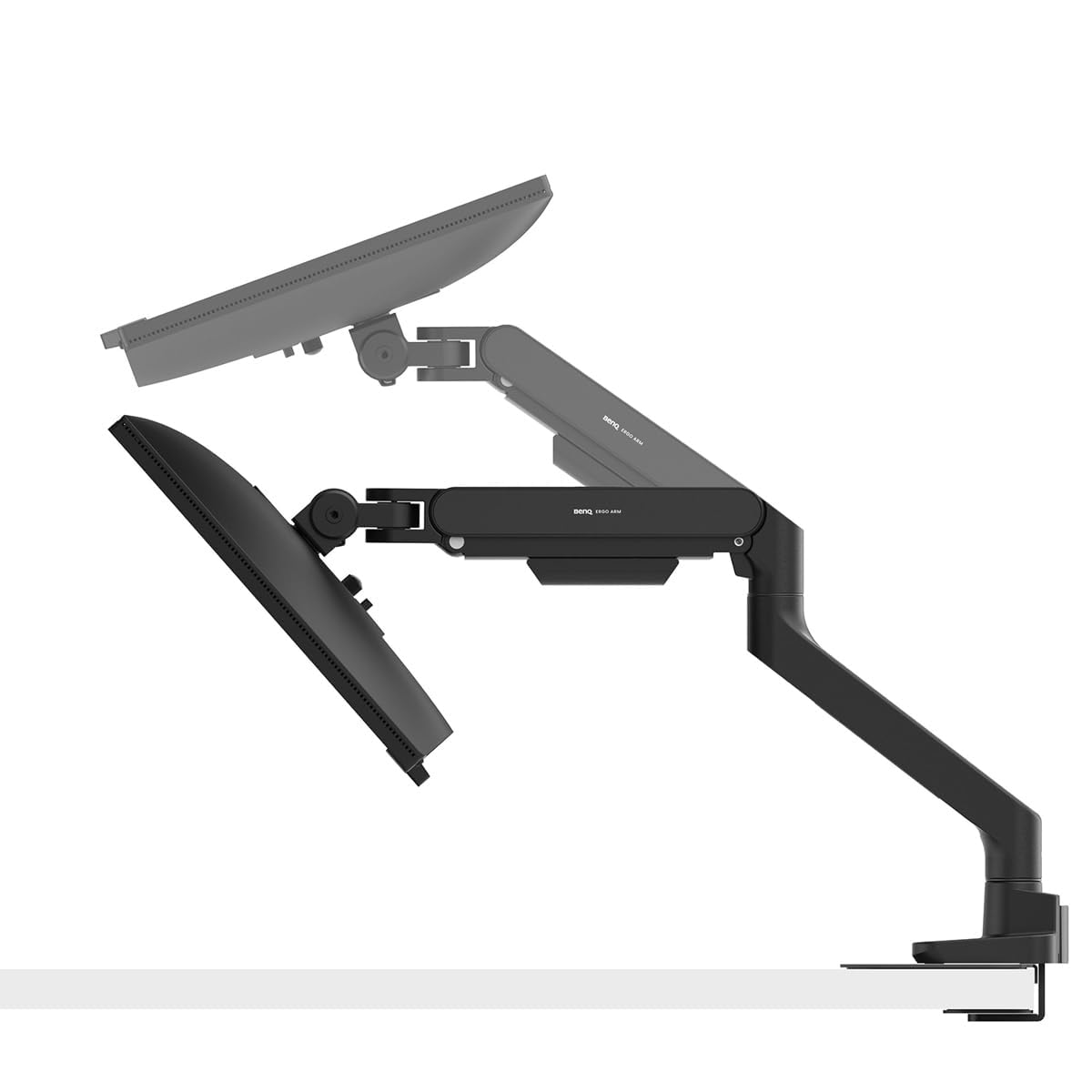 BenQ BDH01 gas spring action demonstrates smooth adjustable positioning.