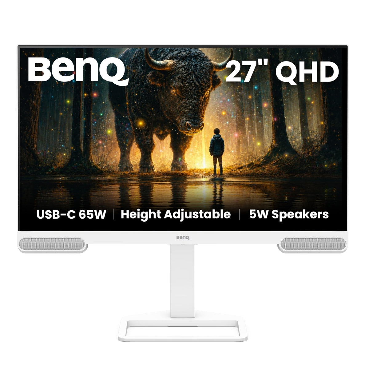 BenQ EW2790Q with stand height adjustment for ergonomic viewing during long work sessions.