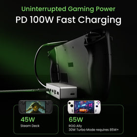 BenQ GR10 PD 100W power delivery keeps Steam Deck charged