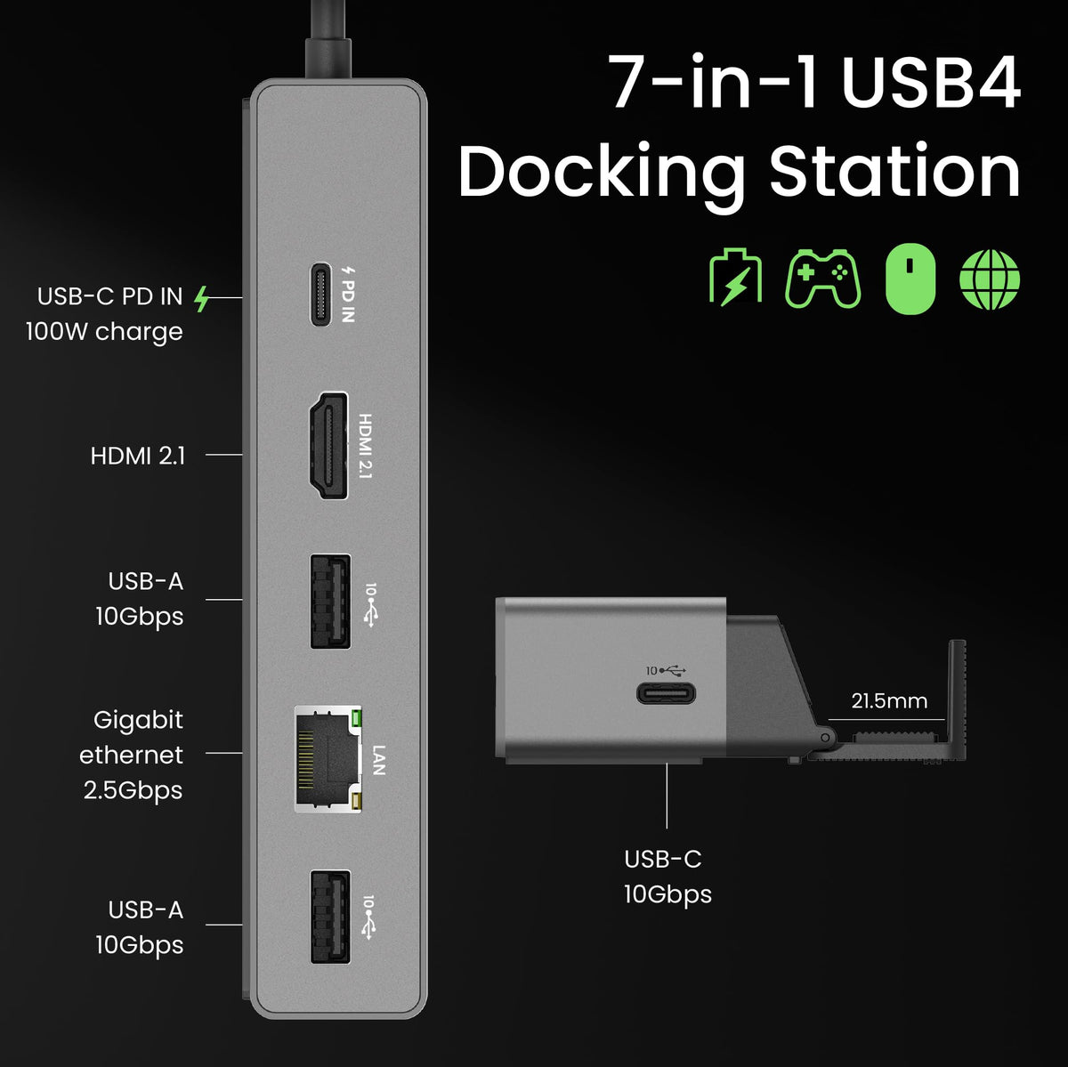 BenQ GR10 USB ports support 10Gbps data transfer for peripherals