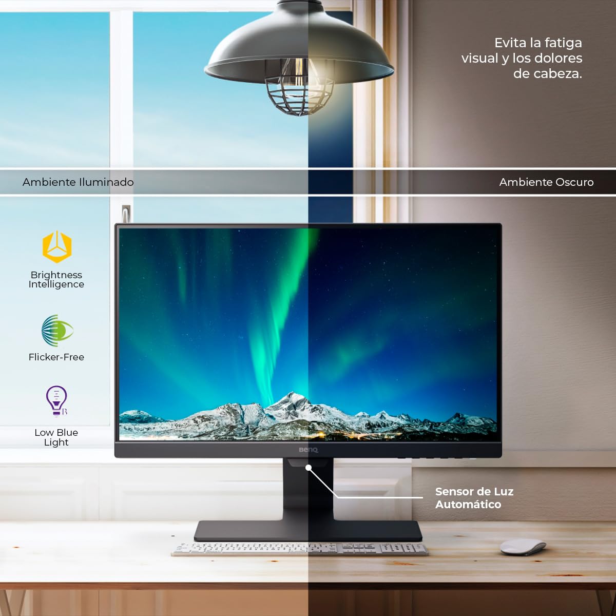 BenQ GW2283 HDMI and VGA ports for easy device connectivity