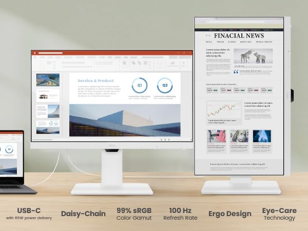 BenQ GW2486TC daisy chain setup simplifies multi-monitor configurations.