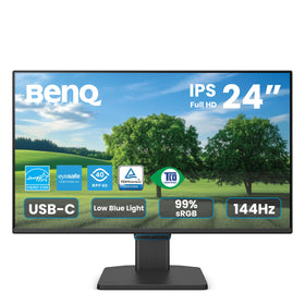 BenQ GW2490C front view with slim profile for compact desks and efficient work