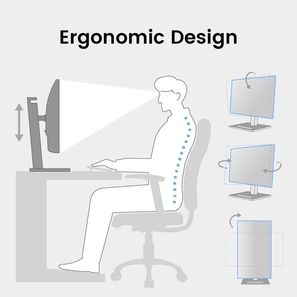BenQ GW2490T height-adjustable stand provides ergonomic comfort for extended work