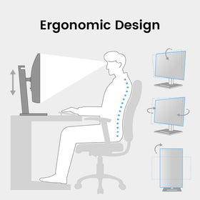 BenQ GW2490T height-adjustable stand provides ergonomic comfort for extended work