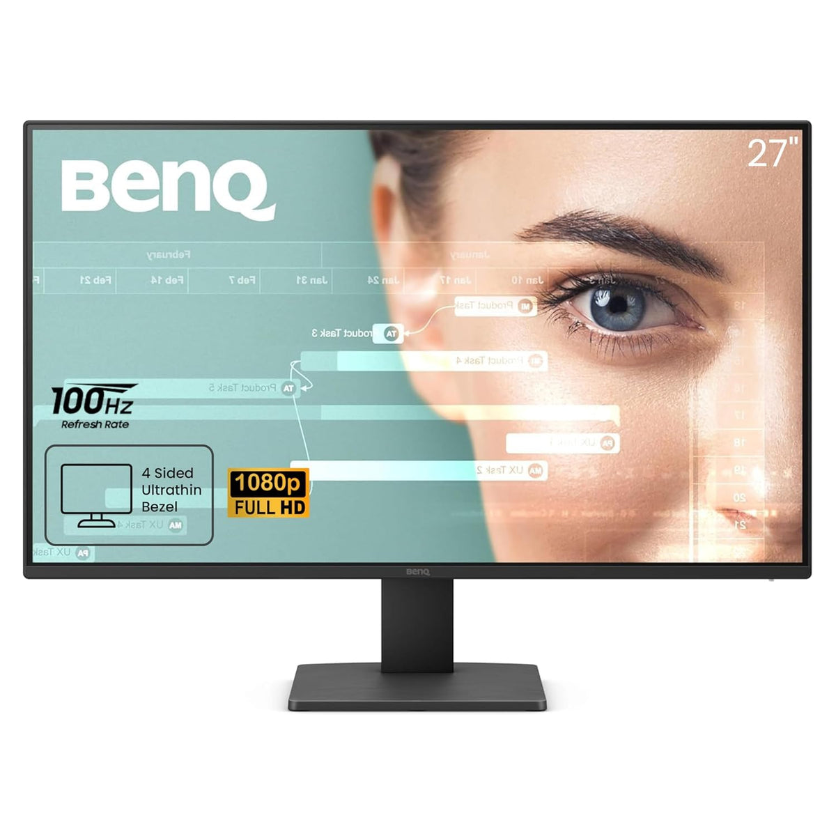 BenQ GW2791 ultrathin bezel front view for a clean, distraction-free setup.