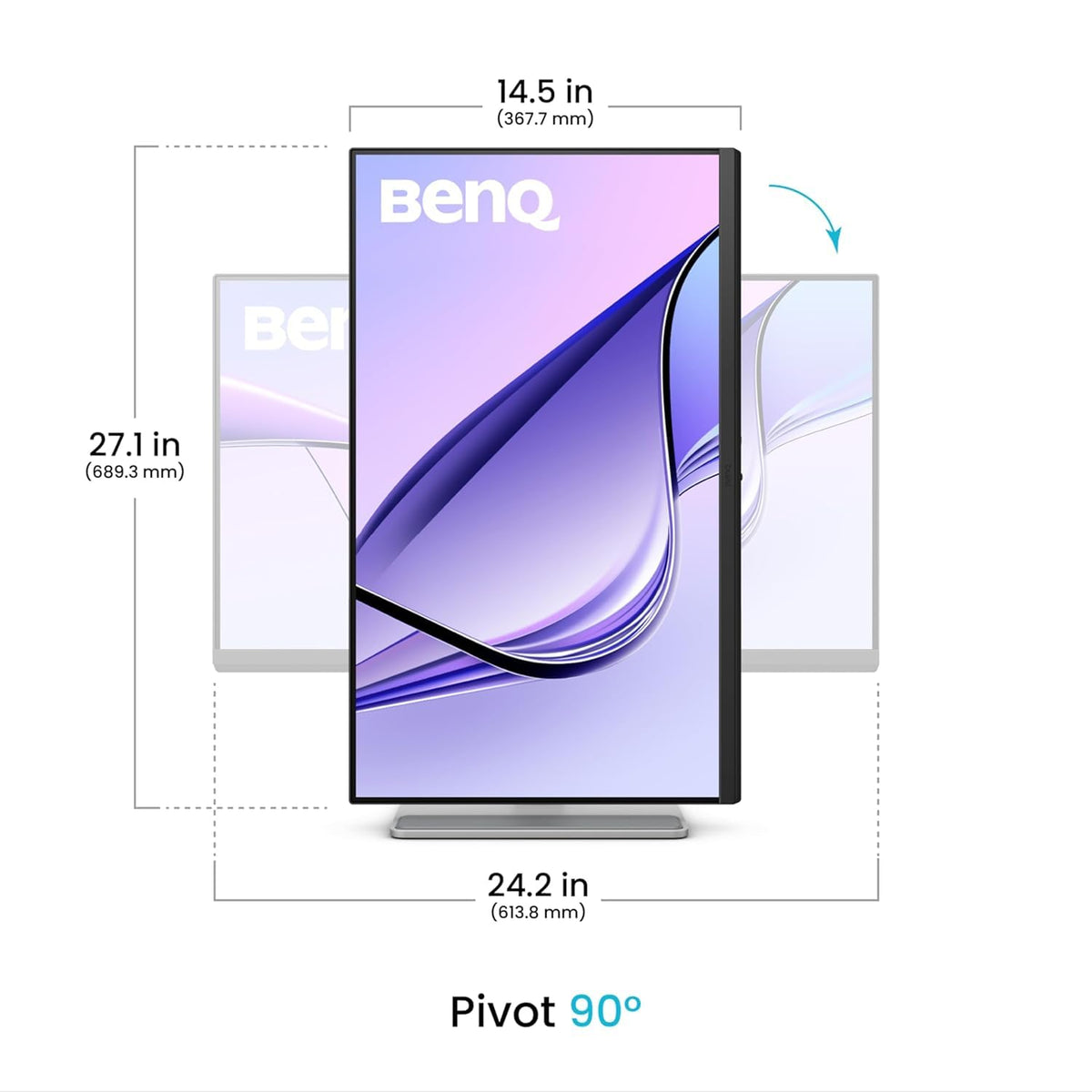 BenQ MA270UP ergonomic stand enabling comfortable viewing angles