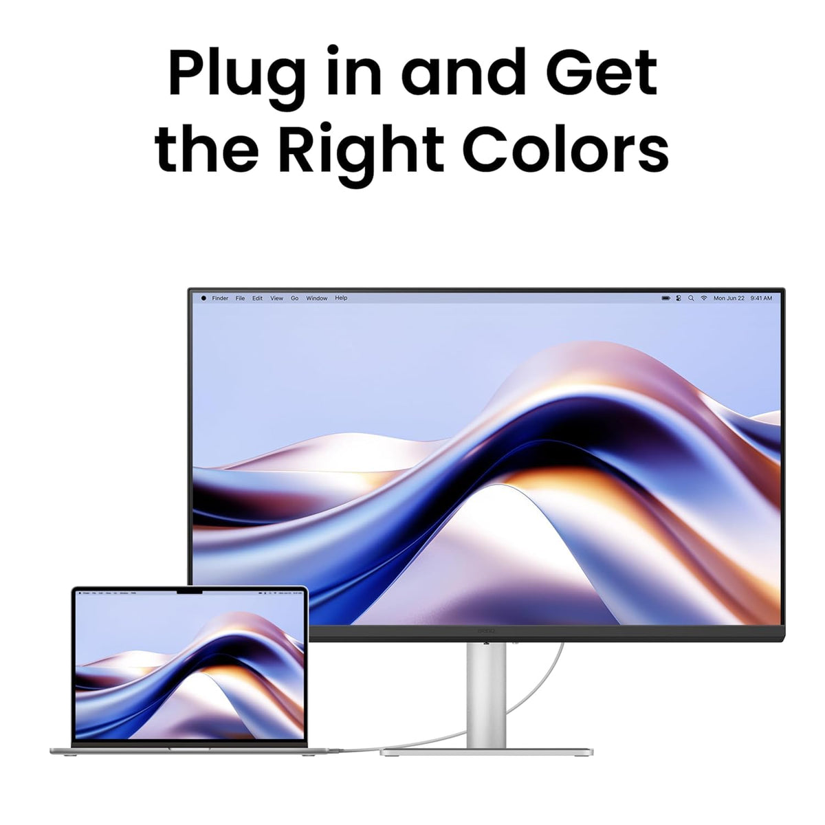 BenQ MA270UP adjustable stand showing height and tilt flexibility for comfort