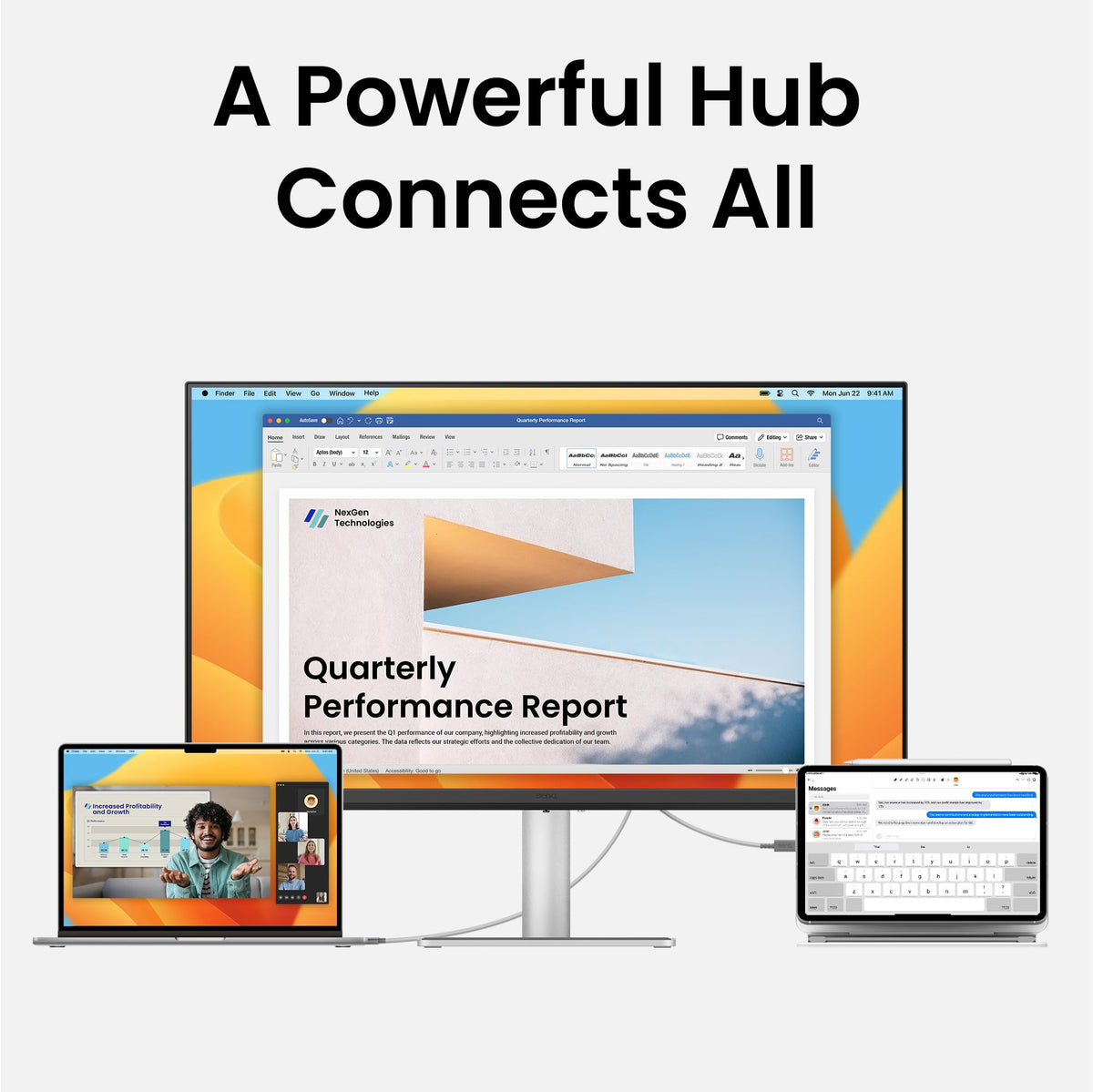 BenQ MA320U dual USB-C ports provide 90W to MacBook and 15W to iPad