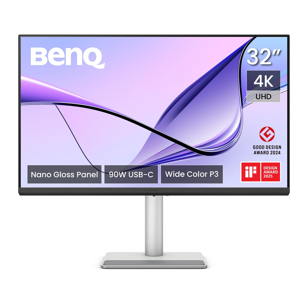BenQ MA320UP 32-inch 4K monitor front view with Mac color performance.