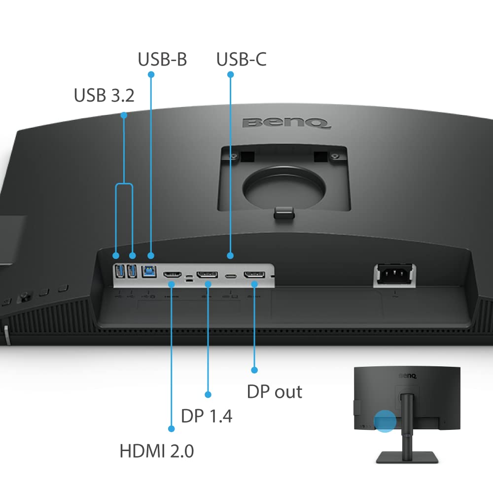 BenQ PD2506Q USB-C 65W delivers charging and data transfer.