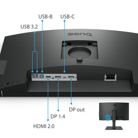 BenQ PD2506Q USB-C 65W delivers charging and data transfer.