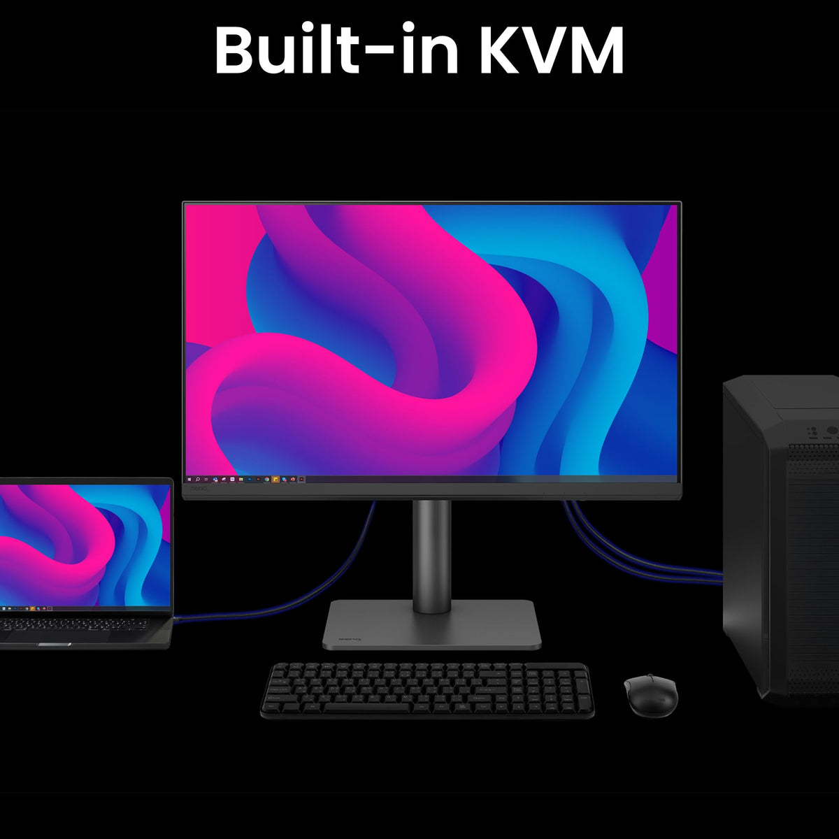 BenQ PD2706QN daisy chain MST enables multi-monitor setups