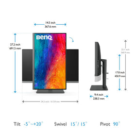 Delta E ≤ 3 calibration on a factory-calibrated PD2706U for color fidelity