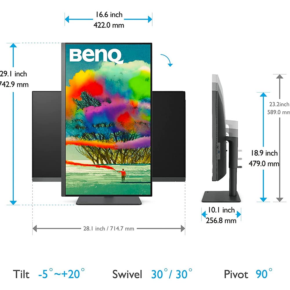 BenQ PD3205U 99% sRGB coverage enables vibrant, accurate previews.