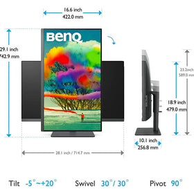 BenQ PD3205U 99% sRGB coverage enables vibrant, accurate previews.