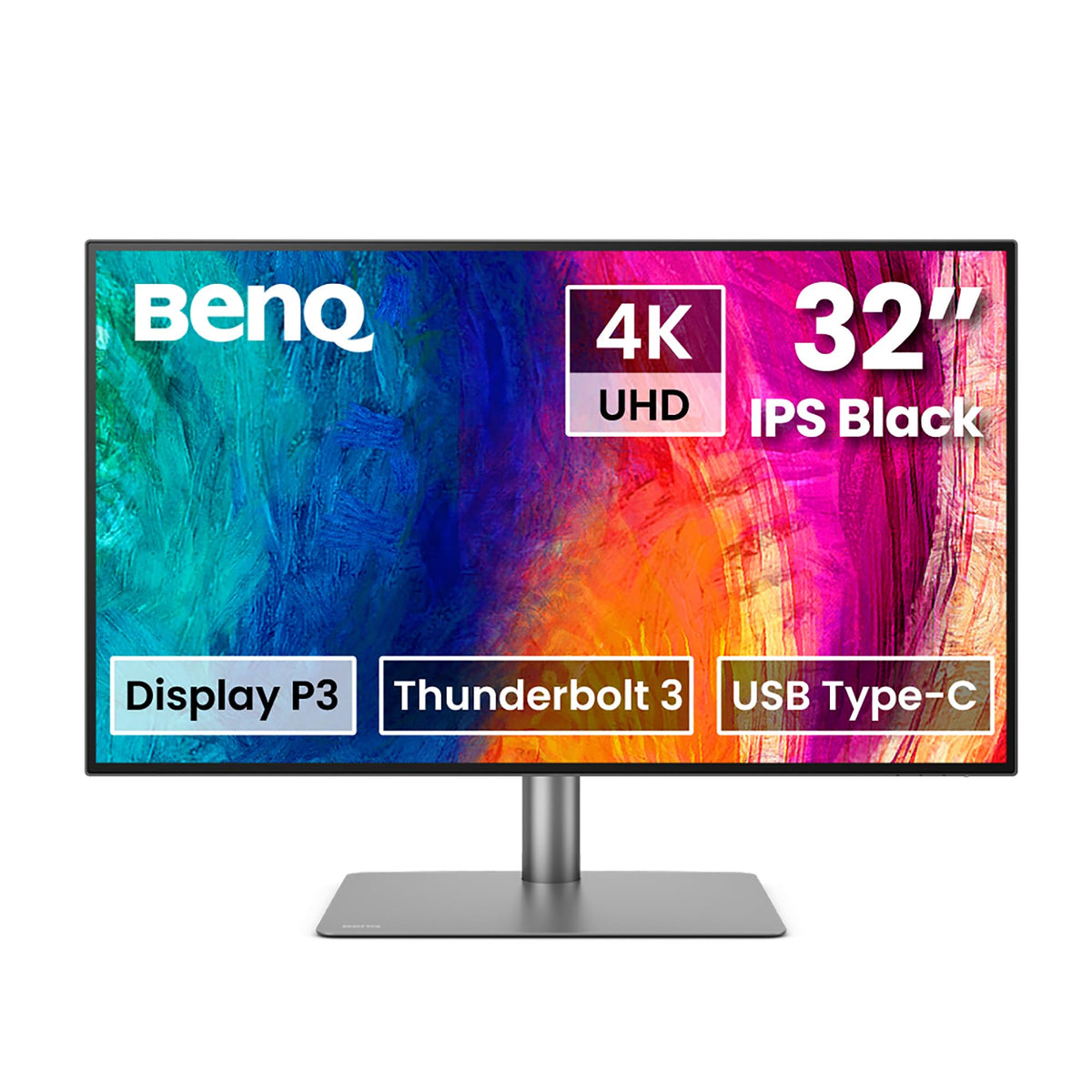 BenQ PD3225U desk setup shows 4K clarity for editing.