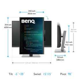 BenQ RD240Q 16:10 screen expands viewing area for multi-file editing.