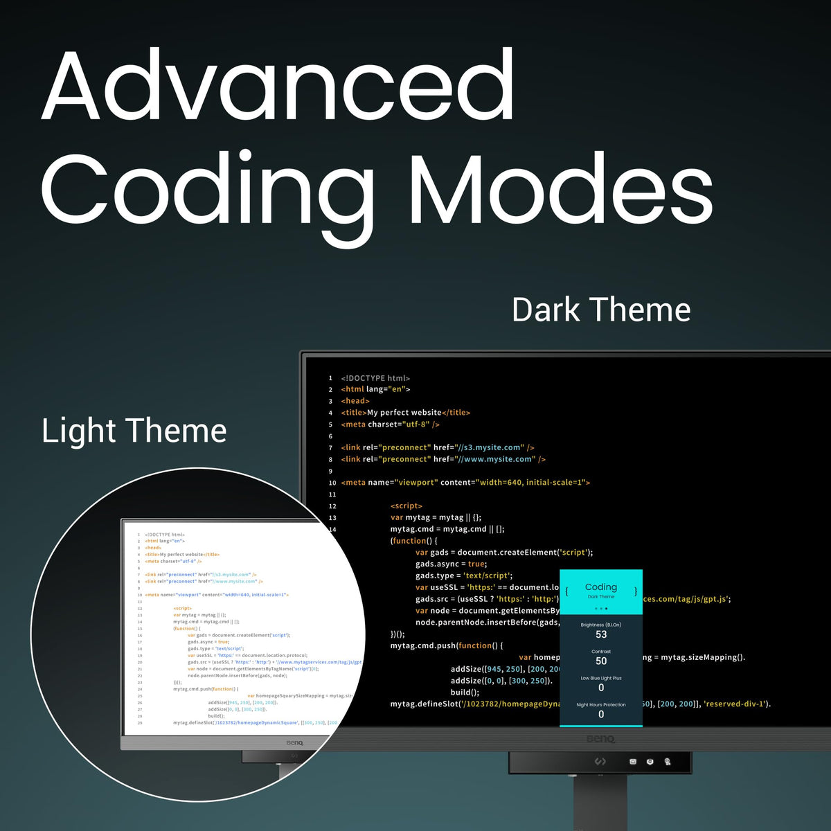 BenQ RD240Q Coding HotKey enables quick mode changes to boost workflow.