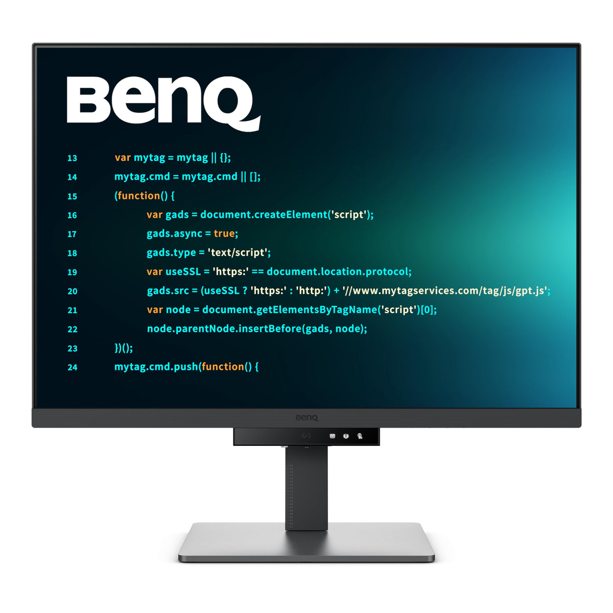 BenQ RD280U nano matte panel close-up reduces glare for long coding sessions.