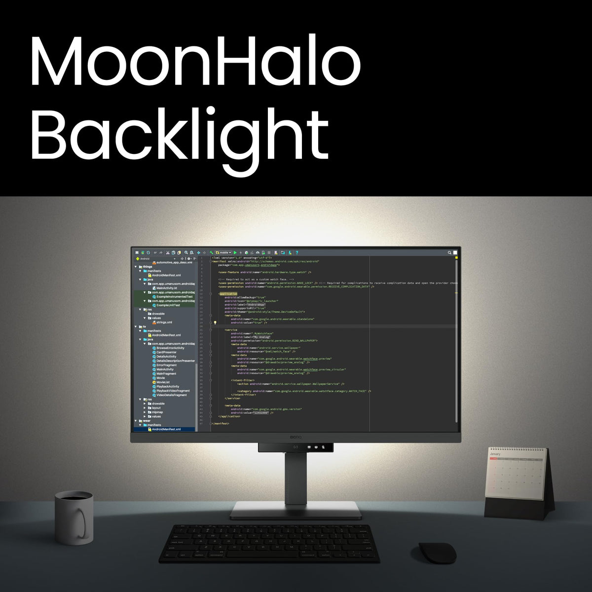 BenQ RD320U MoonHalo backlight with adjustable color temperature supports focus.