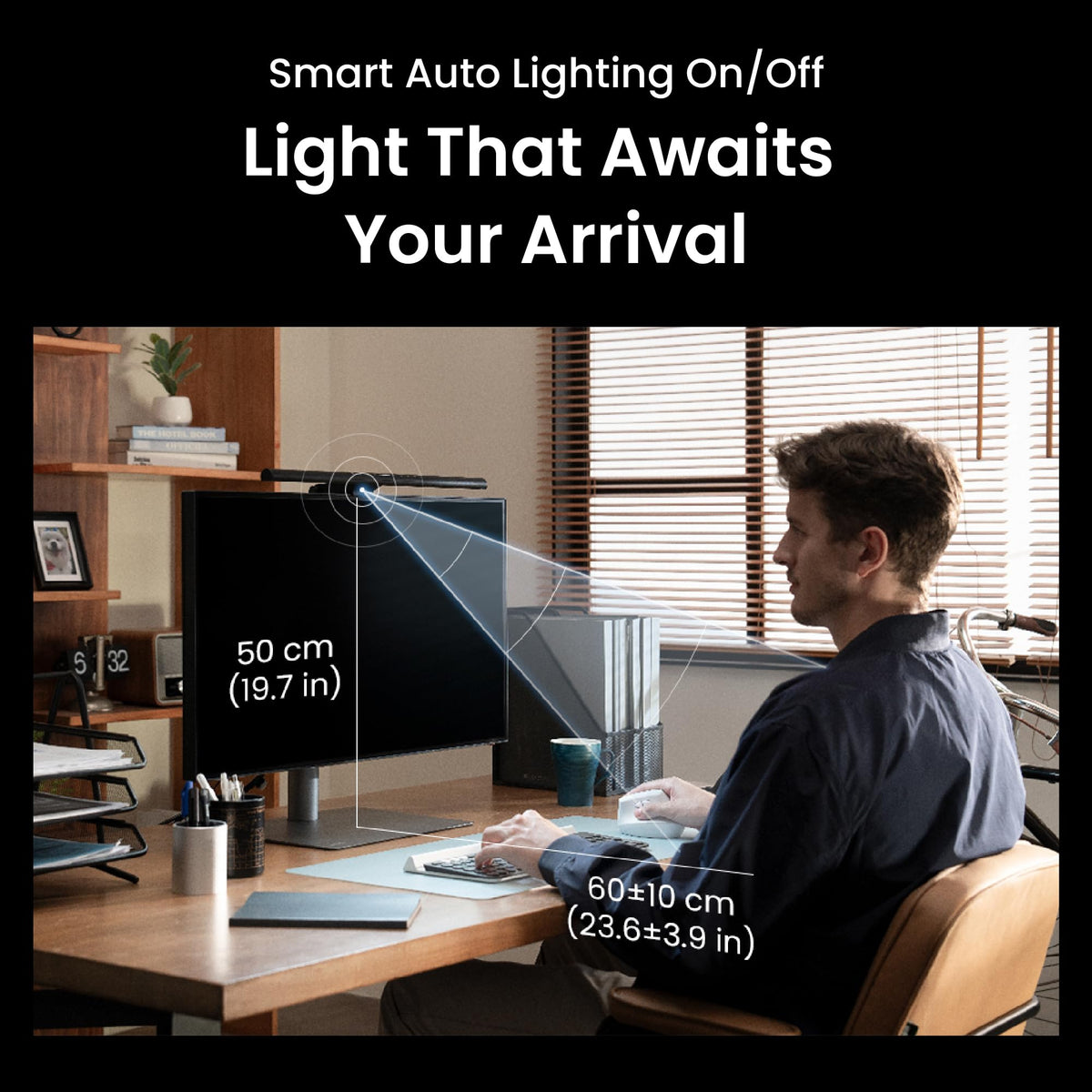 BenQ ScreenBar Pro asym-light technology reduces reflections for clear viewing.