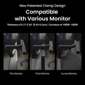 BenQ ScreenBar Pro clamp design fits most monitors without blocking camera.