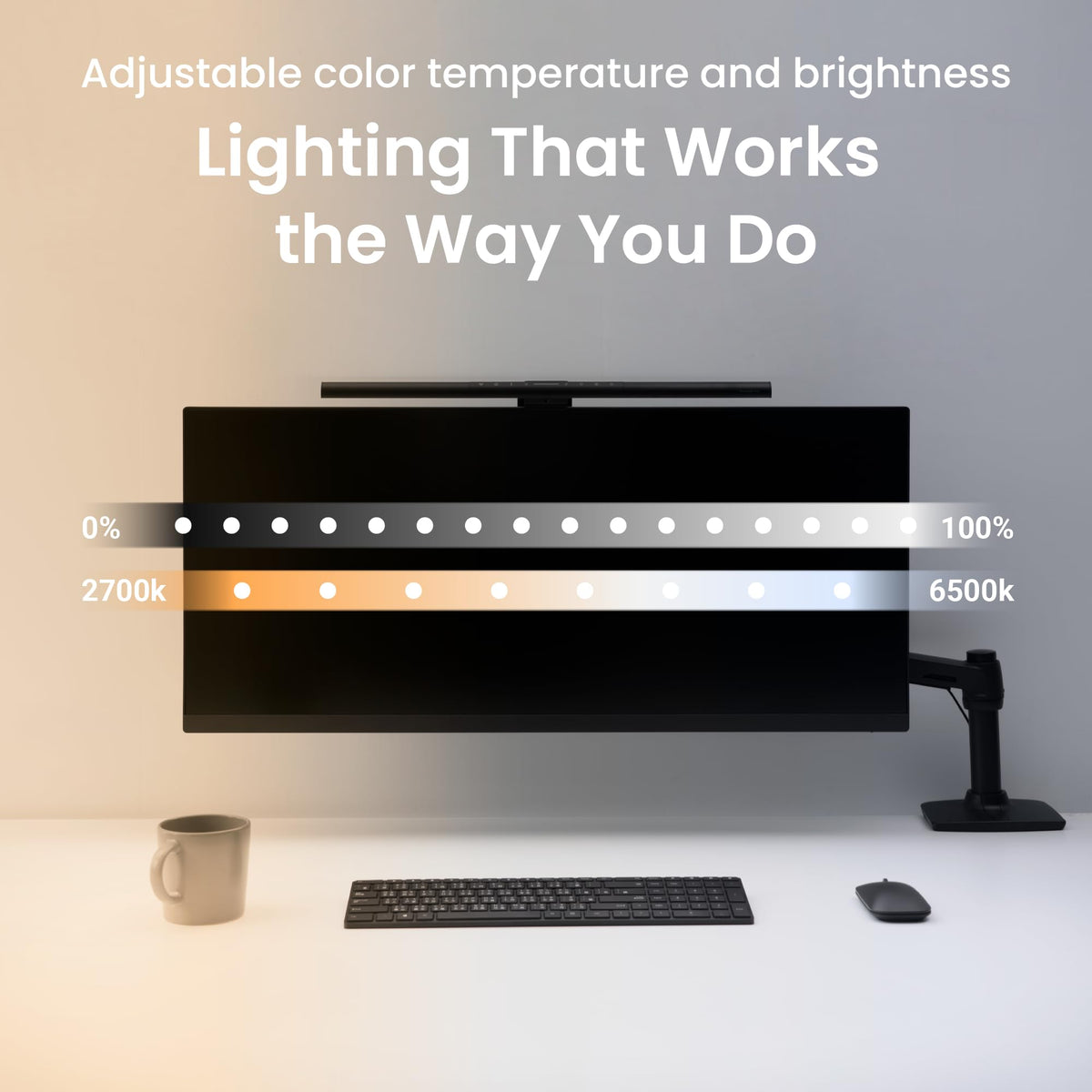 BenQ ScreenBar Pro no glare lighting supports extended work sessions.