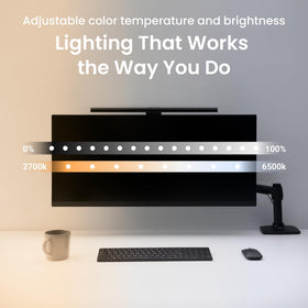 BenQ ScreenBar Pro no glare lighting supports extended work sessions.