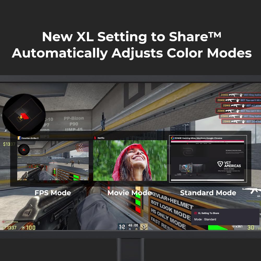 BenQ Zowie XL2546X+ S Switch enables quick preset changes
