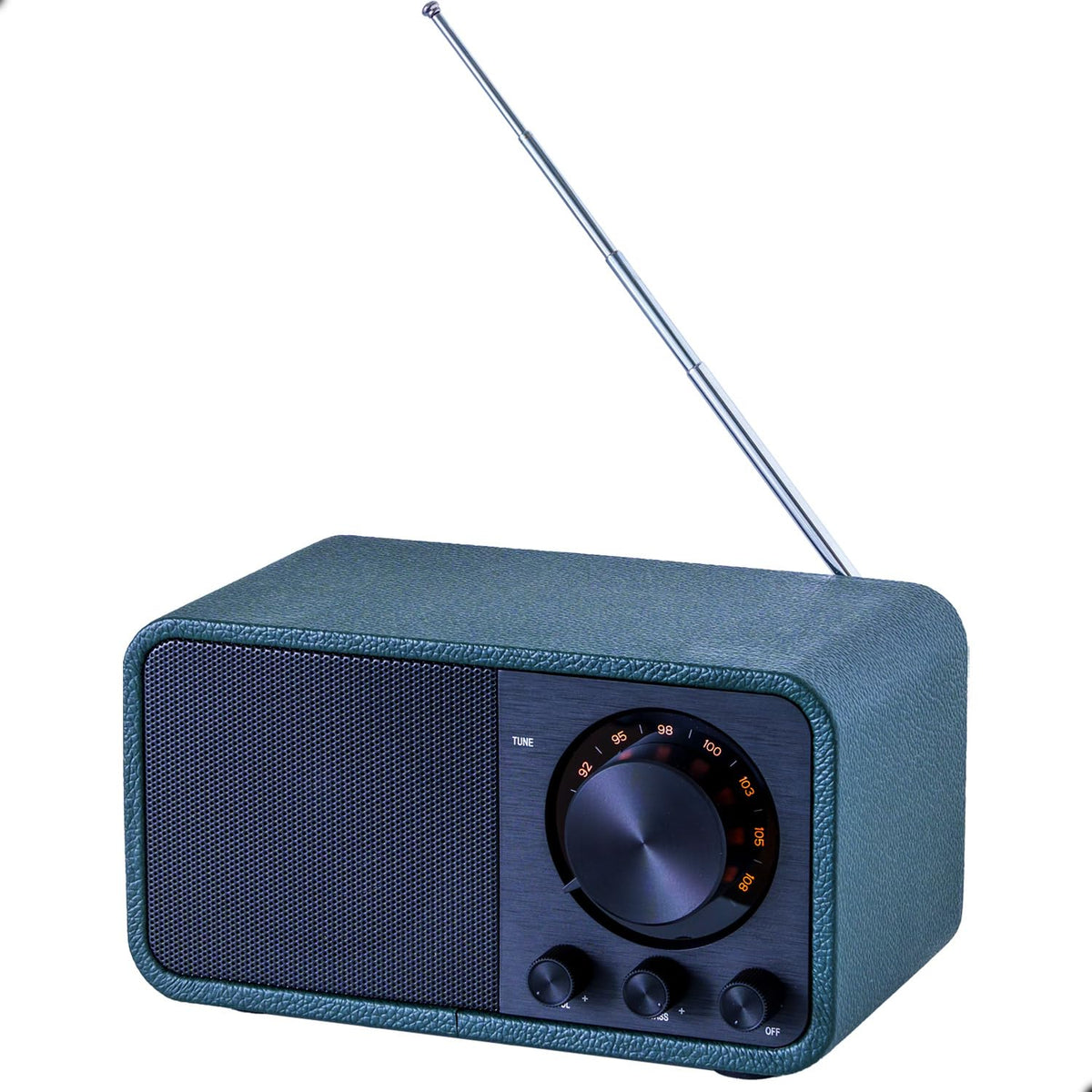 BentMax front view in leather green showing vintage styling and modern features