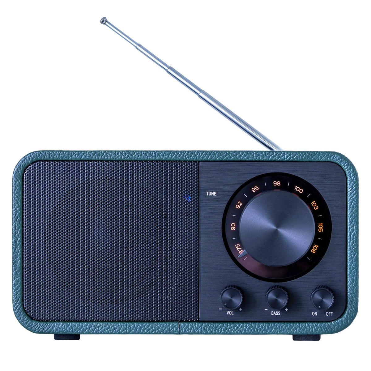 BentMax rotary dial close-up displaying FM tuning for easy station selection
