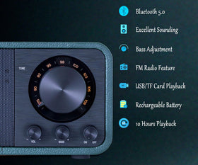 BentMax speaker and bass knob detail highlighting adjustable bass for fuller sound