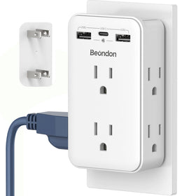 BEONDON 2-prong to 3-prong adapter front view for instant compatibility.