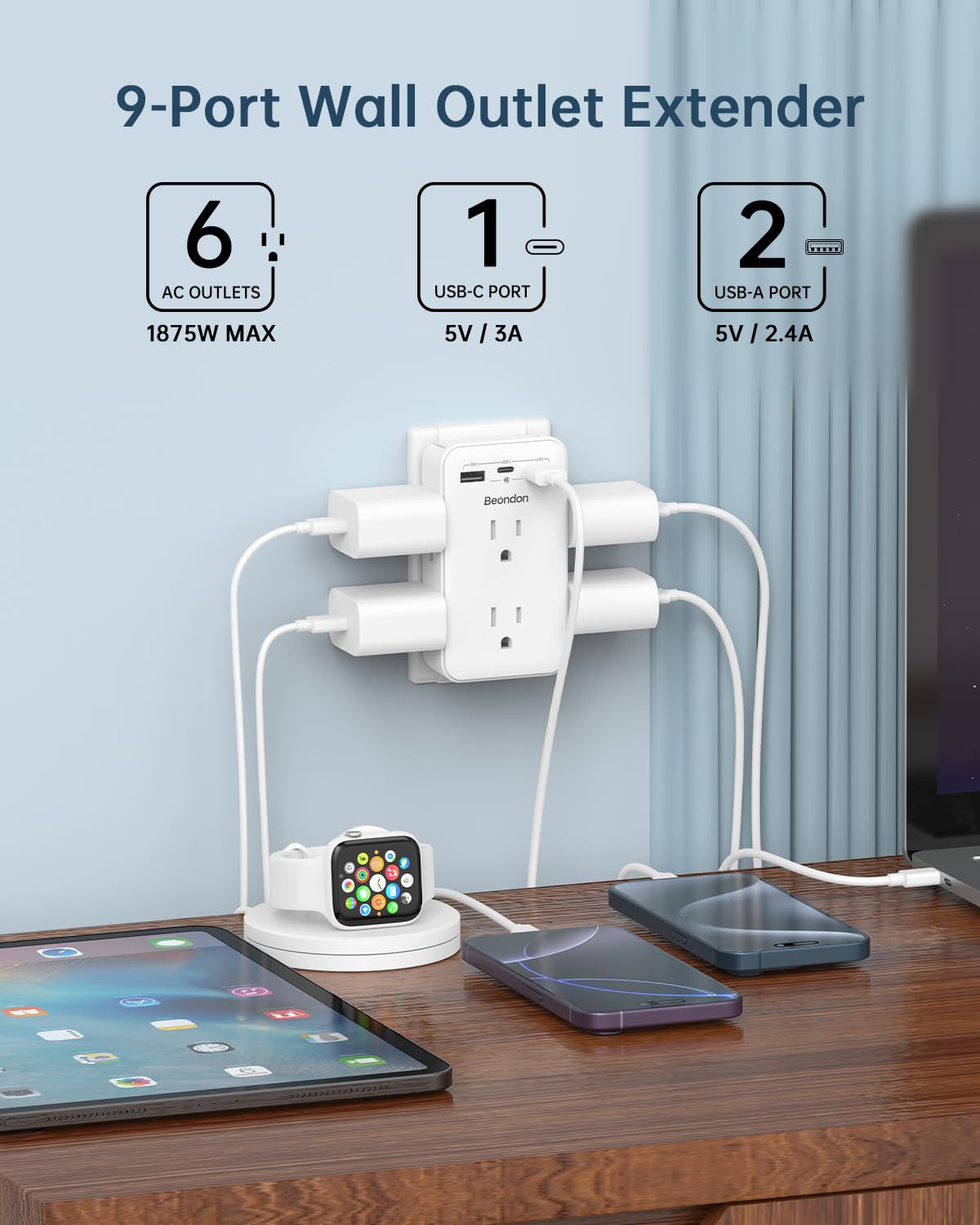 BEONDON next to smartphone for scale, compact design fits tight spaces