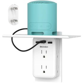 BEONDON wall-outlet extender with shelf for compact charging in small spaces.
