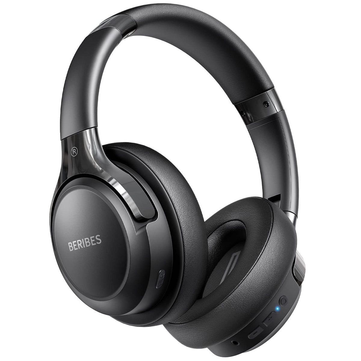 BERIBES front view over-ear headphones showing design and comfort benefit