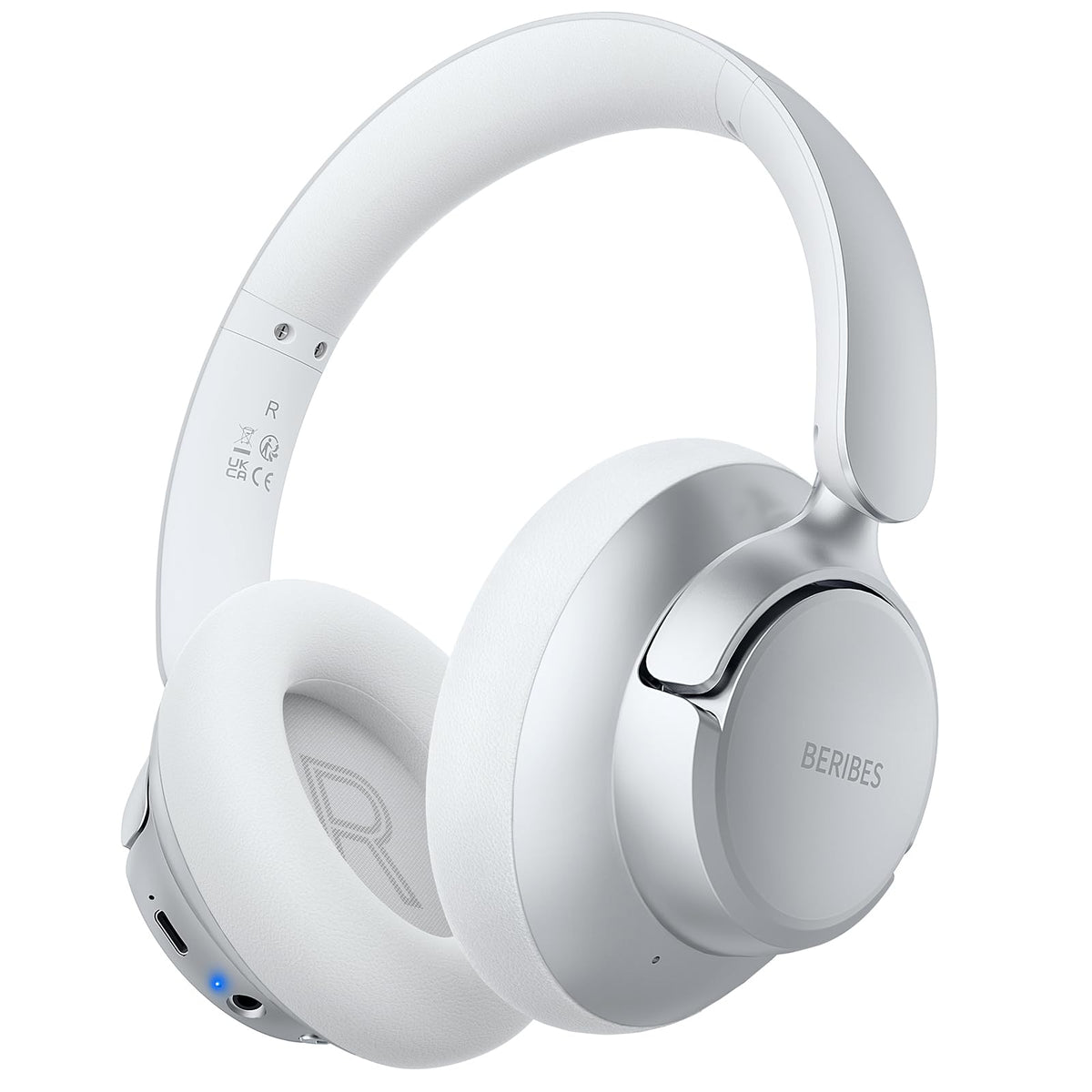 BERIBES front view in silver showing sleek design and quick pairing benefit