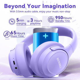 BERIBES connected with 3.5mm cable demonstrating battery-free wired playback