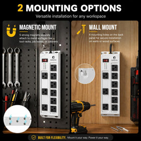 Berigtta neodymium magnets close-up attached to metal surface, enables secure quick mounting benefit